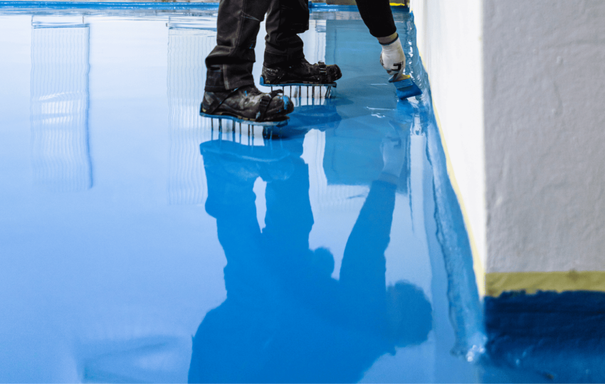 Epoxy and urethane floor coatings