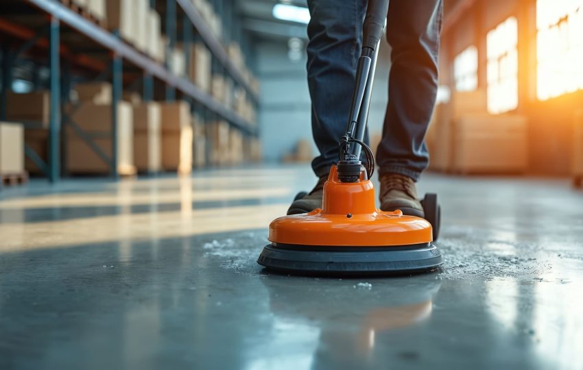 Polished concrete commercial flooring
